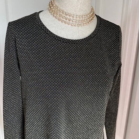 Calvin Klein metallic gold trim asymmetrical top blouse - Picture 3 of 9